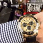 Yellow Gold Rolex Daytona Rubber Strap Replica Watch Men's 40mm